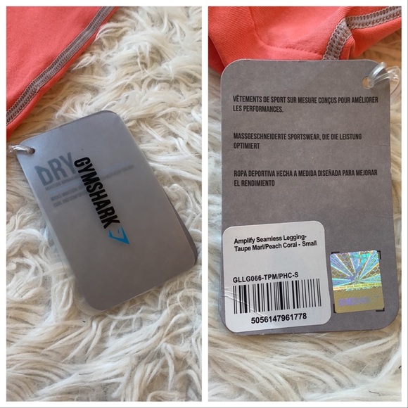 NWT Gymshark Amplify Seamless leggings taupe peach coral Small - Picture 6 of 13